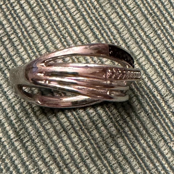 Sterling Silver and Diamond Black and White Right Hand Ring - Picture 4 of 11